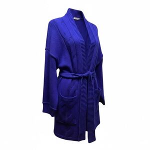 POL chunky cable knit sweater. Long open front, belted cardigan. Size M/…